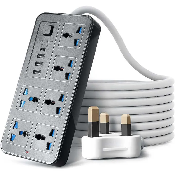 شريط طاقة مخصص متعدد الوظائف 6 في . Multifunctional Custom Desktop Power Strip 3 USB