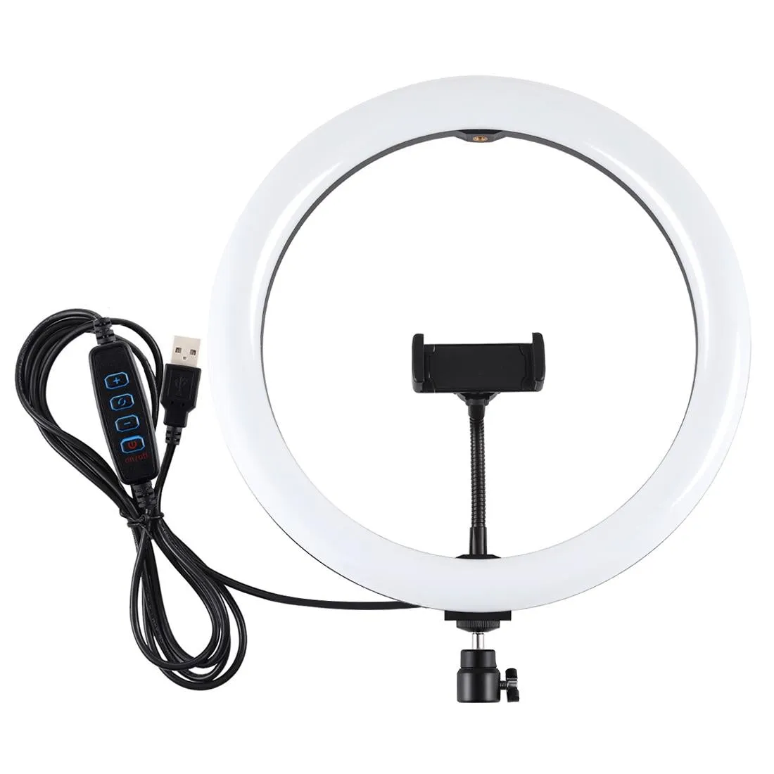 30cm USB Dual Colour LED Ring Light with Phone Clamp | Pink