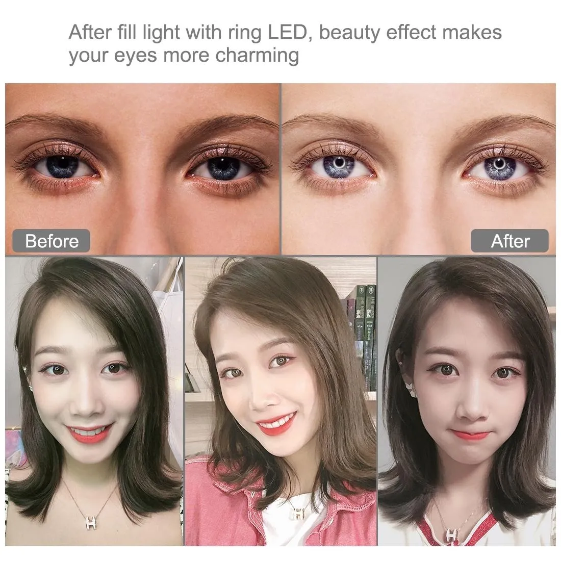30cm USB Dual Colour LED Ring Light with Phone Clamp | Pink