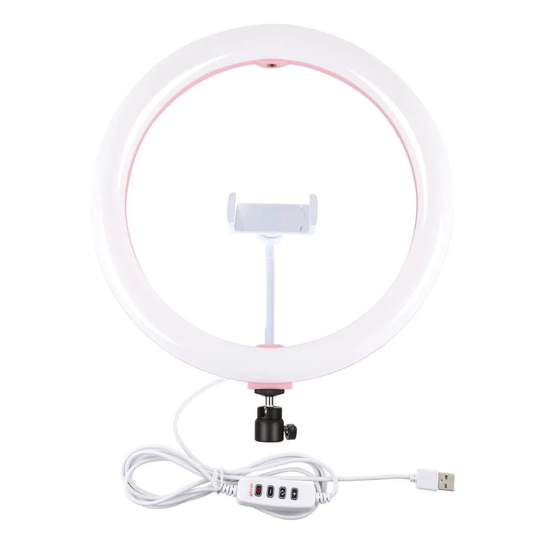 30cm USB Dual Colour LED Ring Light with Phone Clamp | Pink