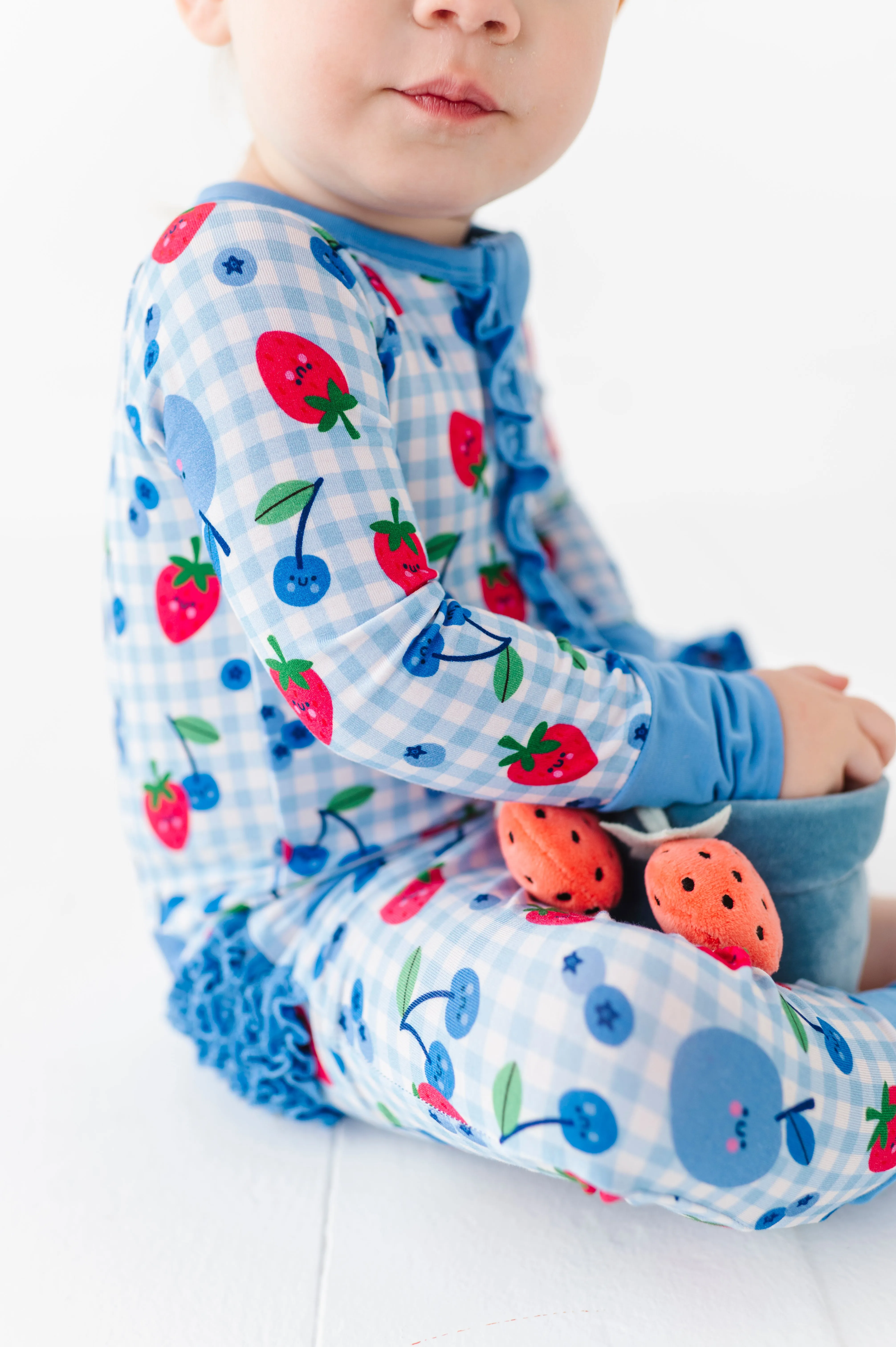 Berry Patriotic Convertible Footies with Ruffle