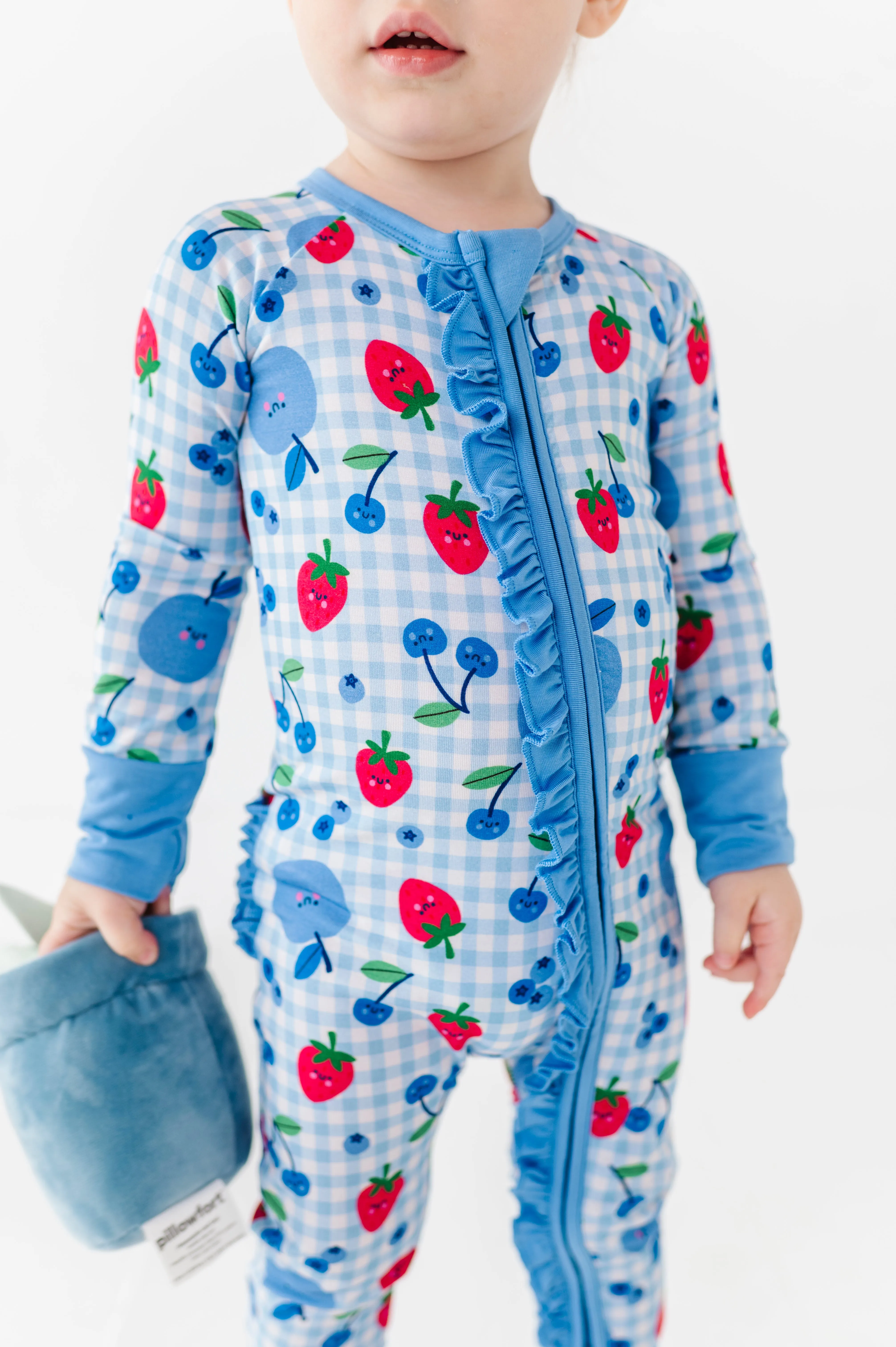 Berry Patriotic Convertible Footies with Ruffle