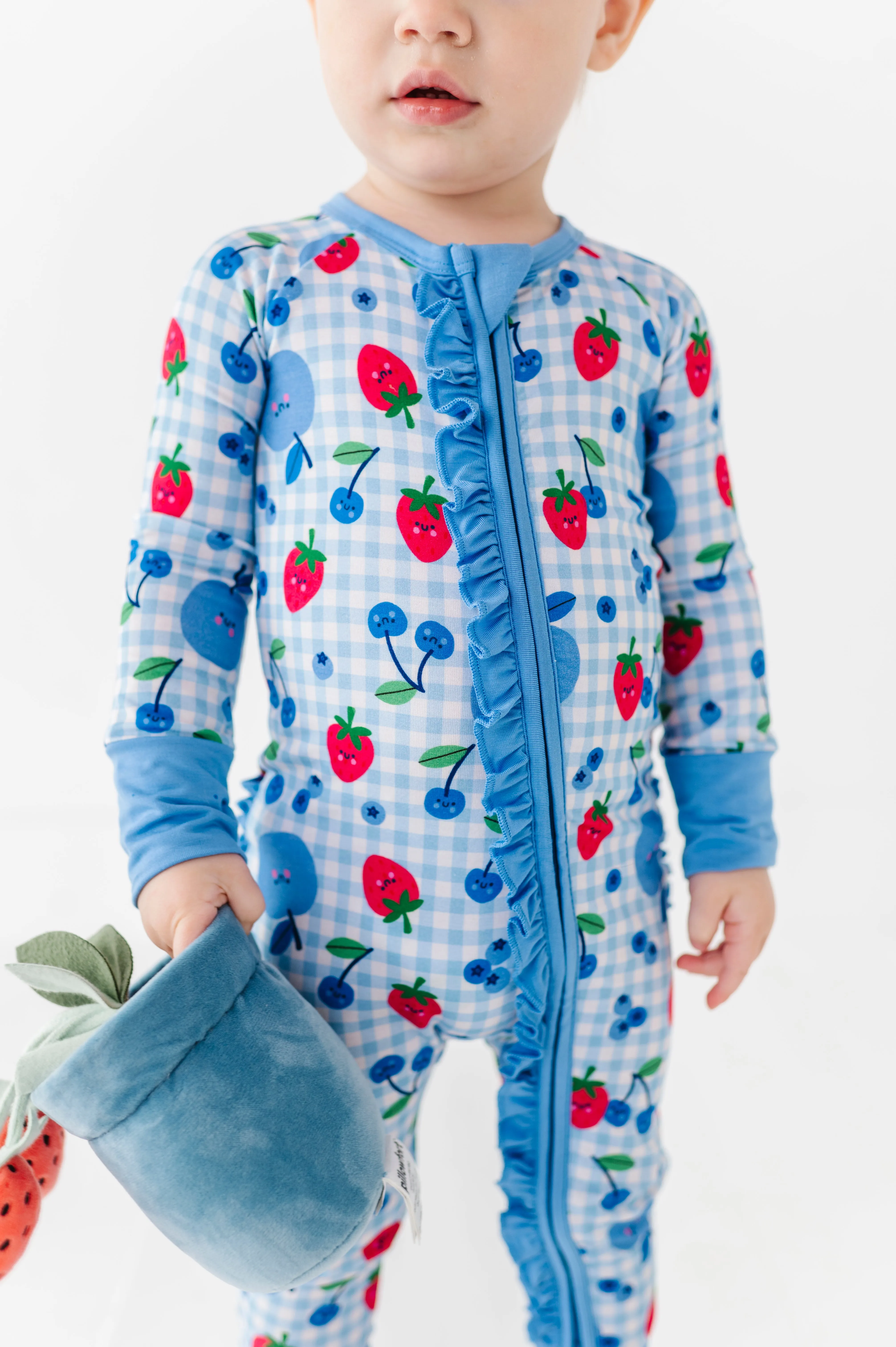 Berry Patriotic Convertible Footies with Ruffle