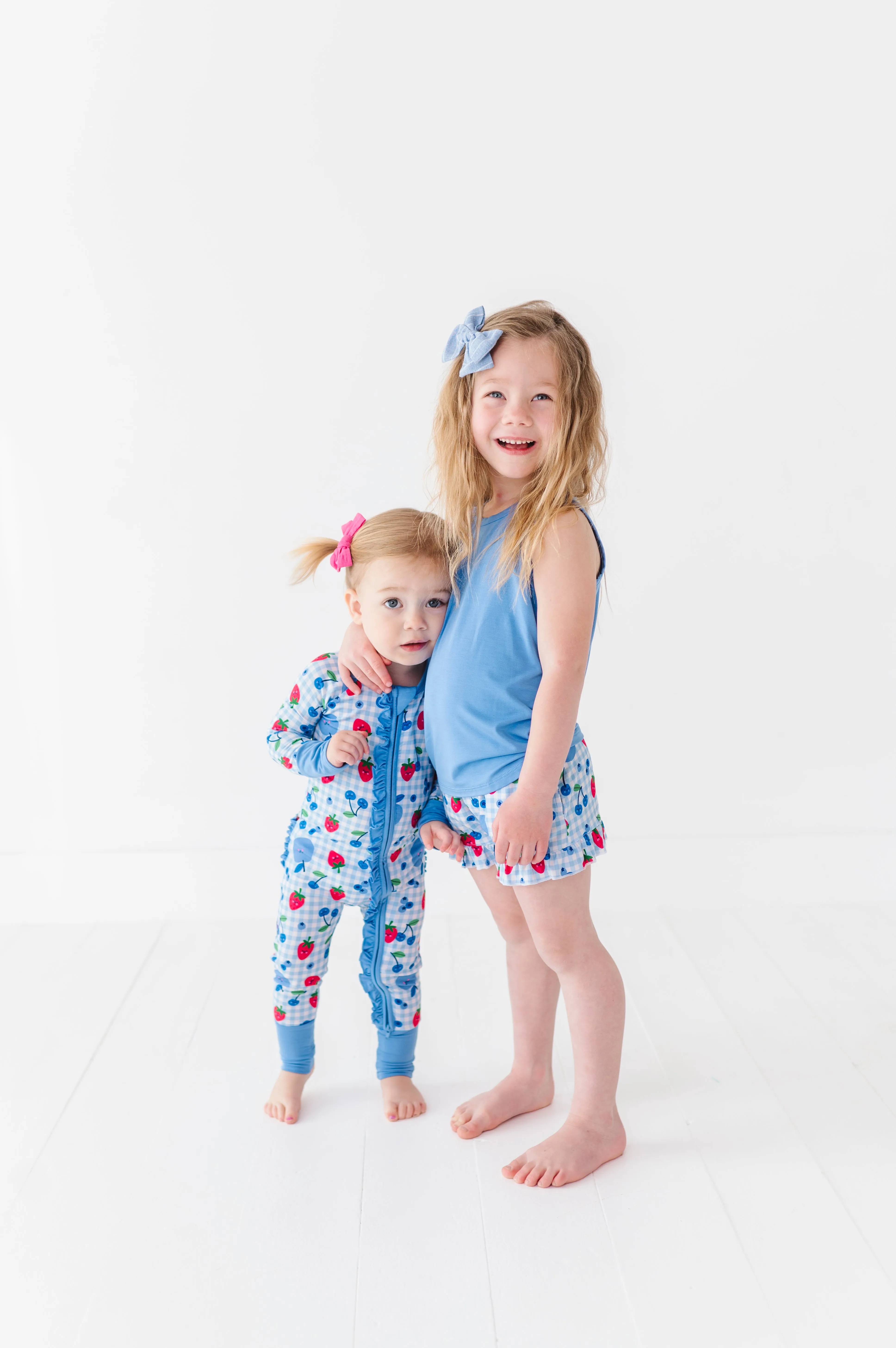 Berry Patriotic Convertible Footies with Ruffle