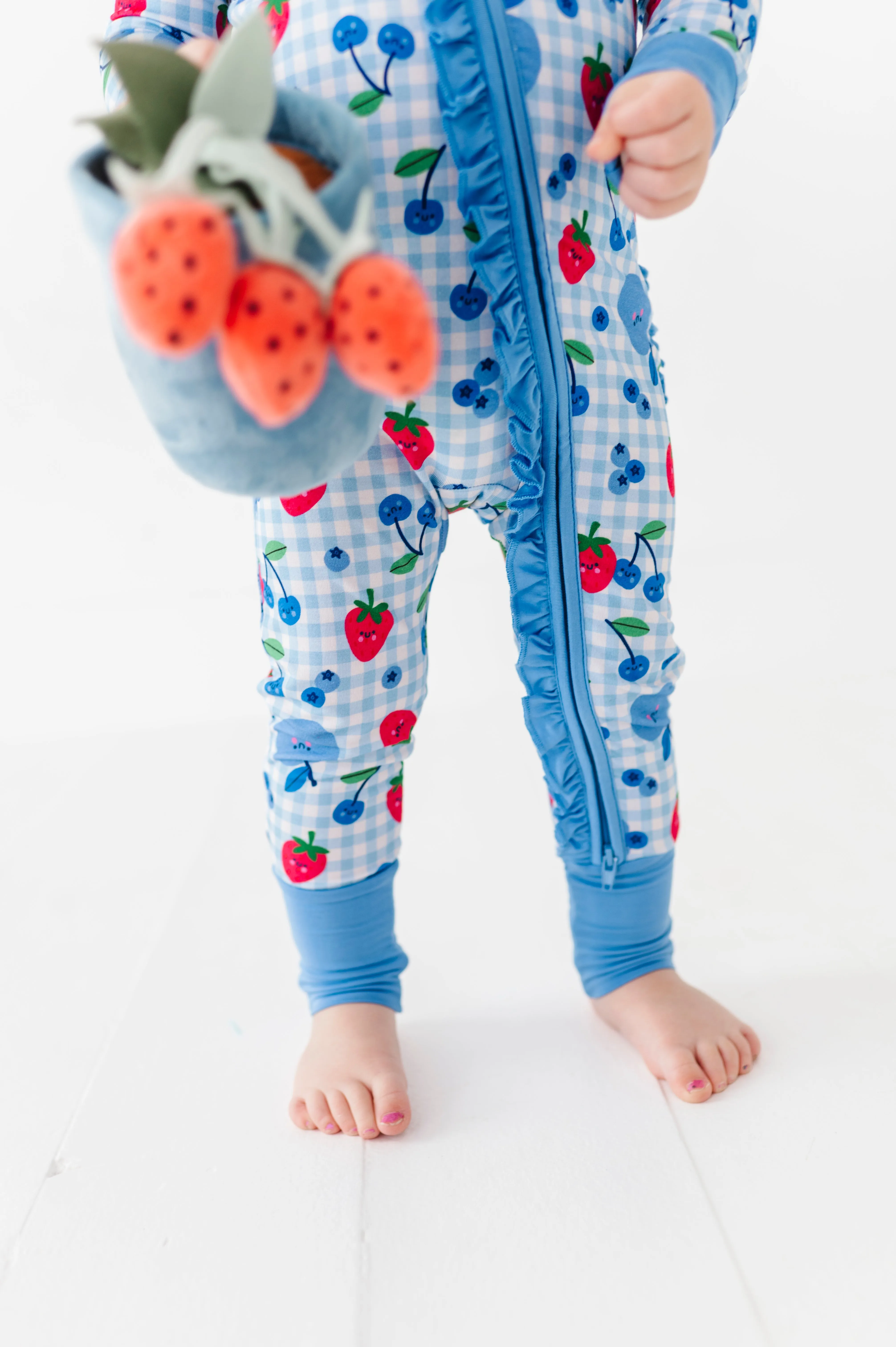 Berry Patriotic Convertible Footies with Ruffle