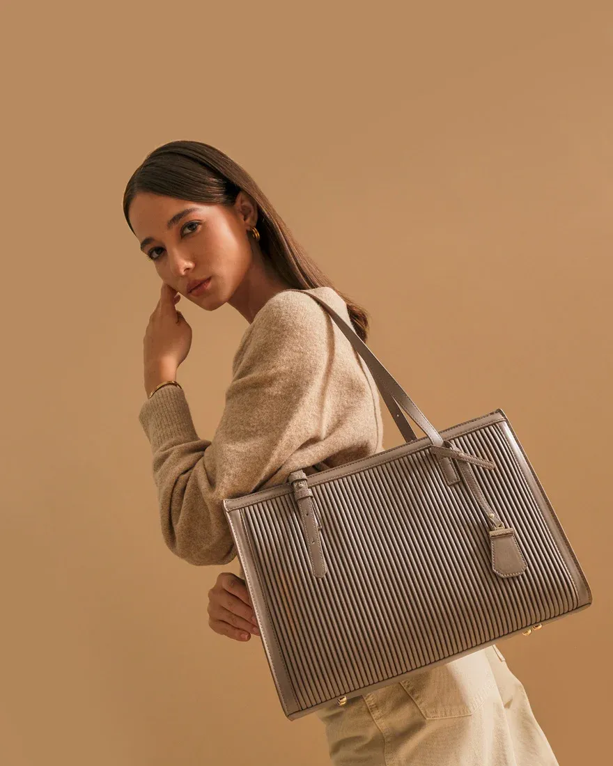 Brie Pleated Tote Bag