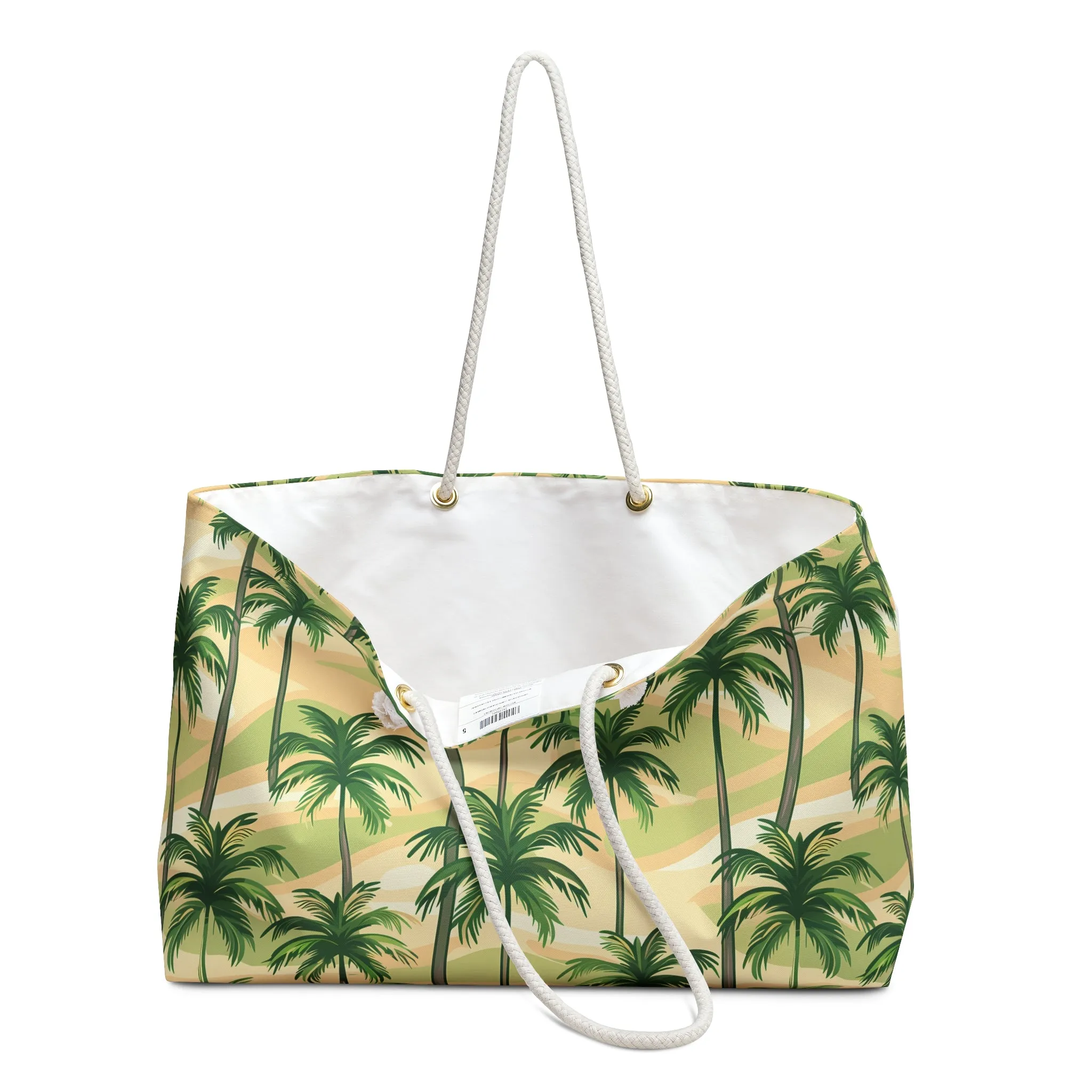 Deluxe Tropical Palms Beach & Tote Bag with Sandy Palm Tree Design (24" × 13" x 5.5")