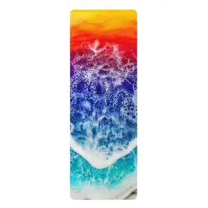 Sunset Wave Rubber Yoga Mat