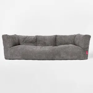 The 3 Seater Albert Sofa Bean Bag - Cord Graphite Grey